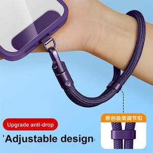 Cordón para teléfono móvil Cuerda de muñeca ajustable Clip de acero inoxidable giratorio minimalista corto Cuerda de <span class=keywords><strong>pulsera</strong></span> de cordón de poliéster antipérdida - Product Image 6