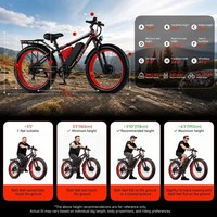 Vélo de montagne électrique EOEOTWO E01 Max pour adultes, 26 pouces, moteur avant 3000W, batterie lithium 48V 23Ah, 60-70+ milles d'autonomie, double frein, 7 vitesses