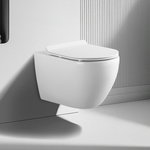 <span class=keywords><strong>WC</strong></span> suspendu en céramique minimaliste, <span class=keywords><strong>WC</strong></span> compact sans bride, profil mince, design haut de gamme, <span class=keywords><strong>WC</strong></span> gain de place pour salle de bain - Product Image 3