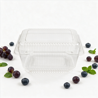 Transparante fruit- en groenteverpakking, grote capaciteit, voedselveilig, gerecycled PET, supermarkt, vers, 1500ml