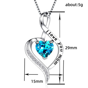 Collana con ciondolo a forma di cuore per donna, gioielli regalo per la festa della mamma e il compleanno - Product Image 5