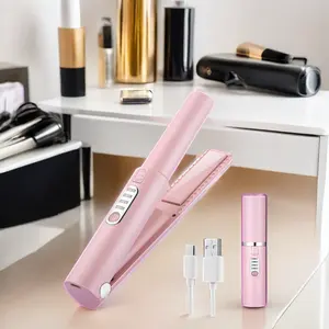 2024 New Products Portable Straightener USB Wireless Rechargeable Hair Styling Tools Cordless Hair Straightener And Curling Iron