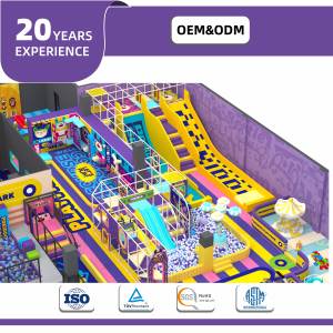 ชุดอุปกรณ์สนามเด็กเล่นในร่มเชิงพาณิชย์ QiaoQiao ชุดแทรมโพลีนสำหรับเด็ก พร้อมบ่อบอลและสไลเดอร์ - Product Image 2