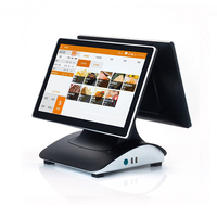 Terminal de bureau intelligent double écran 15.6 + 11.6 pouces Caisse enregistreuse de restauration Machine POS tout-en-un pour restaurant et cantine