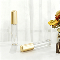 Tabung Lip Gloss Kosong dengan Tutup Emas dan Botol Transparan untuk Kemasan Lip Balm 4ml