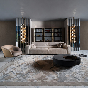 <span class=keywords><strong>Canapé</strong></span> de salon de luxe italien en bois rembourré linéaire 4 <span class=keywords><strong>places</strong></span> avec appui-tête réglable et garnissage en éponge pour villa de direction - Product Image 3