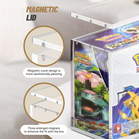 Boîte de présentation en acrylique compatible avec les boîtes de boosters de cartes à collectionner, boîte en acrylique empilable avec couvercle magnétique, boîtes de rangement transparentes