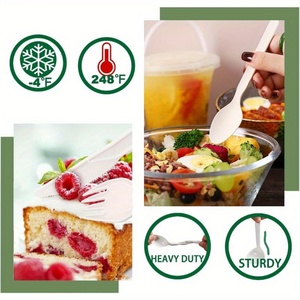 Tenedor y Cuchara Desechables de Almidón de Maíz de Peso Medio, 5 g, Vajilla Ecológica Apta para Eventos - Product Image 6
