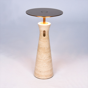 Natural Yellow Travertine Rechargeable <b>Touch</b> Table Lamp Custom Cordless Stone Desk Lamp for Hotel Home Restaurant <b>Lighting</b> - Product Image 1