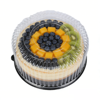 Conteneur à gâteau rond en PET transparent jetable personnalisé en gros, 10 à 12 pouces, avec couvercle en dôme