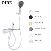 Ensemble combiné baignoire-douche en laiton blanc personnalisé pour hôtel, dernier modèle de pistolet à main thermostatique pour salle de bain avec motif doux