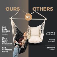 Fauteuil suspendu en hamac pour l'intérieur et l'extérieur avec kit de fixation, durable, support intégral du corps, capacité de 200 lb