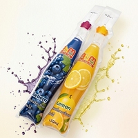 Pochettes personnalisées pour jus de fruits, imprimées en héliogravure, en forme de bouteille, pour emballage de boissons liquides injectables