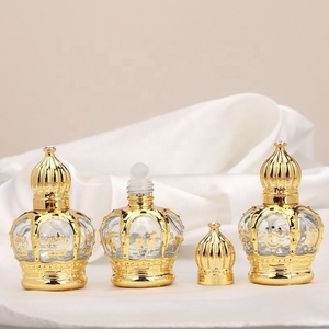 Populer 15ml desain mahkota emas gulungan kosong Serum penyebar tutup sekrup botol parfum <span class=keywords><strong>Mini</strong></span> untuk kemasan minyak esensial - Product Image 4