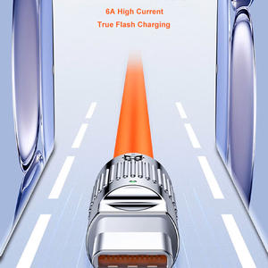 Cable <span class=keywords><strong>USB</strong></span> <span class=keywords><strong>C</strong></span> de Carga Rápida de 27 W y 6 A, Blindado, Irrompible, Resistente, con Envoltura de TPE, Organizador, Admite Transferencia de Datos, Conductor de Cobre - Product Image 4