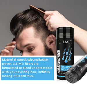 ELAIMEI – Poudre <span class=keywords><strong>de</strong></span> fibres capillaires noires bio en gros, marque privée, résistante à l'eau, fibres <span class=keywords><strong>de</strong></span> <span class=keywords><strong>kératine</strong></span> épaississantes pour hommes - Product Image 6