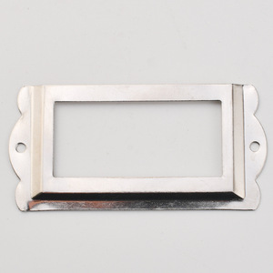 New Chinese Style <b>Metal</b> <b>Frame</b> Rectangle Cabinet Insert 85x42mm Bronze Iron Plated Horizontal Label Holder - Product Image 4