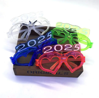 RTS 2025 Numéro EL LED Glowing Heart Lunettes Dernières Light Up Lunettes Nouvel An Lunettes Lumineuses Pour Articles De Fête