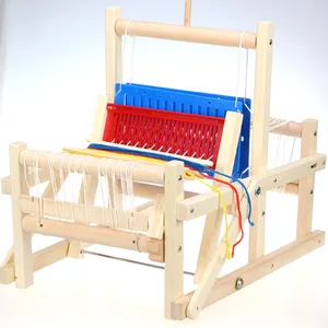 Montessori Menyesuaikan Merajut Mainan Kayu Kecil DIY Weaving Loom Prasekolah Anak-anak Mengajar