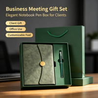 Ensemble cadeau d'entreprise personnalisé avec logo imprimé en sérigraphie, carnet A5 en PU, stylo, recharge, thermos isotherme, boîte cadeau