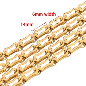 Chaînes plates à bouton pression en acier inoxydable de 6 mm de large, faites à la main, pour la fabrication de colliers, bracelets et bijoux DIY - Product Image 3