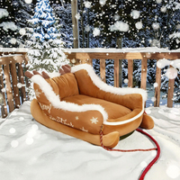Coussin pour chien et chat à motif animalier de Noël, hiver, épaissi, lavable, fond antidérapant, taille M
