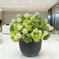 Rangkaian Bunga Hydrangea Abadi Desain Khusus Dekorasi Meja Interior Tanaman Bunga Pot Realistis