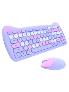 Geezer Keyboard BT nirkabel 84-tombol, Keycap model Tablet bentuk kucing baru, antarmuka USB, mouse komputer kombo