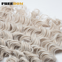 Extensions de tresses au crochet en fibre synthétique haute température, ondulées profondes, torsadées et bouclées, teintes, 24 pouces, 300g, Marron Arc-en-ciel