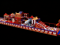 Zone de jeux intérieure commerciale pour enfants pour centre commercial FEC avec piscine à balles, trampoline et toboggan tubulaire, équipement de jeux souples
