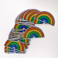 Étiquette adhésive découpée étanche avec impression de logo individuel personnalisé autocollant brillant Holo à pois en vinyle PVC
