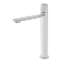 Robinet de lavabo moderne Hongdec à noyau en cuivre, monocommande, à poser sur le comptoir, finition noire, eau chaude/froide, pour salle de bain