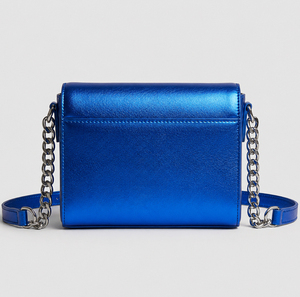 Bolso Bandolera Metálico Brillante con Detalle de Patrón 3D, Correa de Cadena Moderna, Bolso de Hombro para Mujer, para Fiestas y Salidas Nocturnas, Seis Colores - Product Image 6