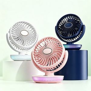 2026 Quality <b>Mini</b> Portable Rechargeable <b>Fan</b>, Table/Wall 2In1, LED Display Aroma Timer, 7-Color Night Light, Strong Wind <b>USB</b> <b>Fan</b> - Product Image 1