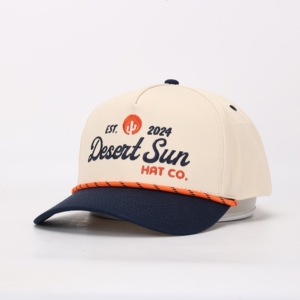 Casquette de baseball sportive personnalisée à 5 panneaux avec logo brodé, chapeau de golf Performance Rope, broderie à la main, style formel, caractéristiques de tissu courantes - Product Image 1