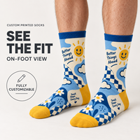 Chaussettes d'automne personnalisées OEM pour adultes - Polyester/Nylon/Coton/Bambou/Laine, résistantes aux déchirures, séchage rapide, impression numérique intégrale 360°