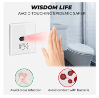 Interrupteur mural intelligent SIXWGH à capteur infrarouge, sans contact, écran tactile, marche/arrêt, UE/Royaume-Uni, 110V/220V, 10A, alimentation électrique domestique
