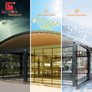 Gazebo pliable <span class=keywords><strong>en</strong></span> <span class=keywords><strong>PVC</strong></span>, protection UV, <span class=keywords><strong>abri</strong></span> extérieur électrique, imperméable, écologique, installation murale pour <span class=keywords><strong>jardin</strong></span> - Product Image 4