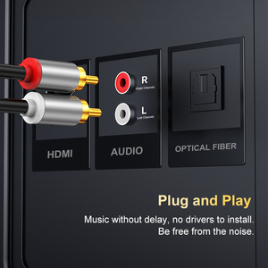 <strong>USB</strong>-C to 2 RCA Male <strong>Y</strong> Splitter <strong>Cable</strong> <strong>USB</strong> C to 2 RCA Audio <strong>Cable</strong> for HDTV Speaker Use Pure Oxygen-free Copper Flexible PVC Jacket - Product Image 4