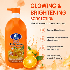 Lotion corporelle biologique aux herbes avec vitamine C et <span class=keywords><strong>glutathion</strong></span>, <span class=keywords><strong>lait</strong></span> de chèvre 500ml – Hydratant éclaircissant et blanchissant pour usage quotidien - Product Image 3