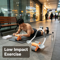 Rodillo Abdominal para Ejercicios en Interiores para Adultos, con Rebote Automático, para Ejercicios Abdominales, Reducción de Grasa y Moldeamiento de Cintura