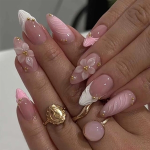 Vente en gros de <span class=keywords><strong>faux</strong></span> <span class=keywords><strong>ongles</strong></span> 3D à presser, de haute qualité, style French Manucure, en acrylique - Product Image 5