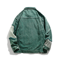Manteau vert Rewash Tooling Stitching Veste à glands pour hommes et femmes Factory Hot Custom Spring Autumn Super Large Denim Stand