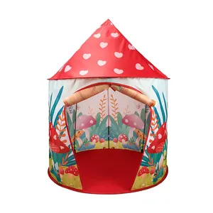 Vente en gros, conception mignonne, stockage Portable à l'intérieur et à l'extérieur, château pour enfants, jeu de champignons, jouets hexagonaux, tente de jeu pour la maison