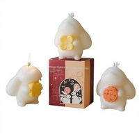Idea de Regalo para el Festival de Medio Otoño: Vela Aromática Decorativa con Figura de Conejo, Hecha a Mano con Cera de Soja, Diseño Lindo, China