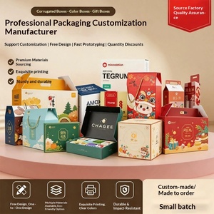 Custom <b>Small</b> Batch Premium Color Printed Corrugated <b>Gift</b> <b>Boxes</b> with Handles - Product Image 1