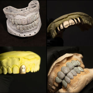 Grilles dentaires Hip Hop XG, <span class=keywords><strong>prix</strong></span> d'usine, en argent massif et or, pour hommes, bijoux corporels supérieurs et inférieurs, avec moissanite - Product Image 2