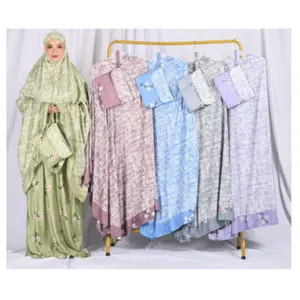 Wholesale High Quality Arabic Muslim Ladies Abaya Mukena Casual Plus Size Women's Clothing Mukena Prayer Dress Islamic Tradition