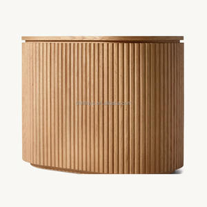 طاولة بجانب السرير من خشب البلوط الأمريكي الصلب MYHOME 2025، خزانة ليلية مغلقة بتصميم عصري فاخر لغرفة النوم، تصلح كأثاث منزلي - Product Image 3