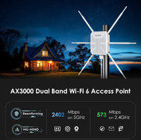 Wavlink WN573HX3 WiFi6 3000Mbps Doble Banda 2.4/5.8GHz Repetidor de Antena Omnidireccional para Exteriores Router Mesh AX3000 Punto de Acceso